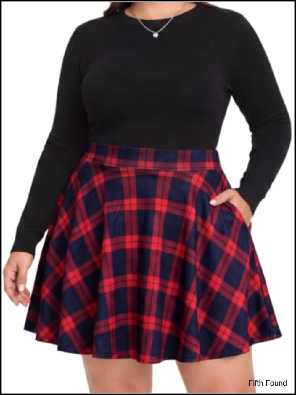 Plus Size Skort with Pockets High Waisted A-Line Flared Mini Skater Skirt